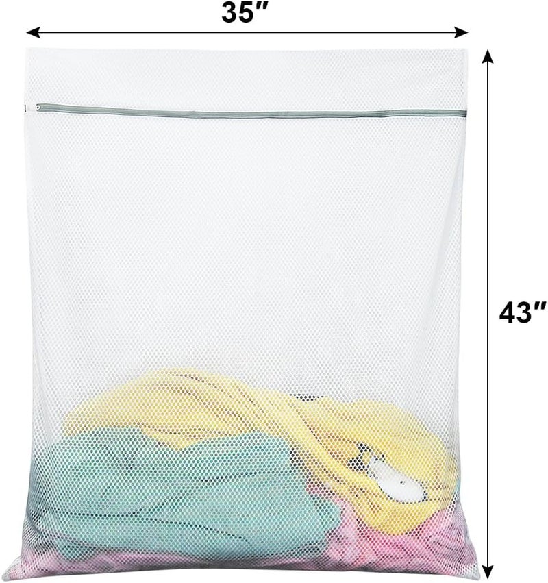 Vivifying Mesh Laundry Bags, 2 Pack XXXL Extra Large Honeycomb Laundry Bags with Zipper for Washing Machine, Coats, Stuffed Toys, Blanket, Sweater, Delicates Clothes - Image 2